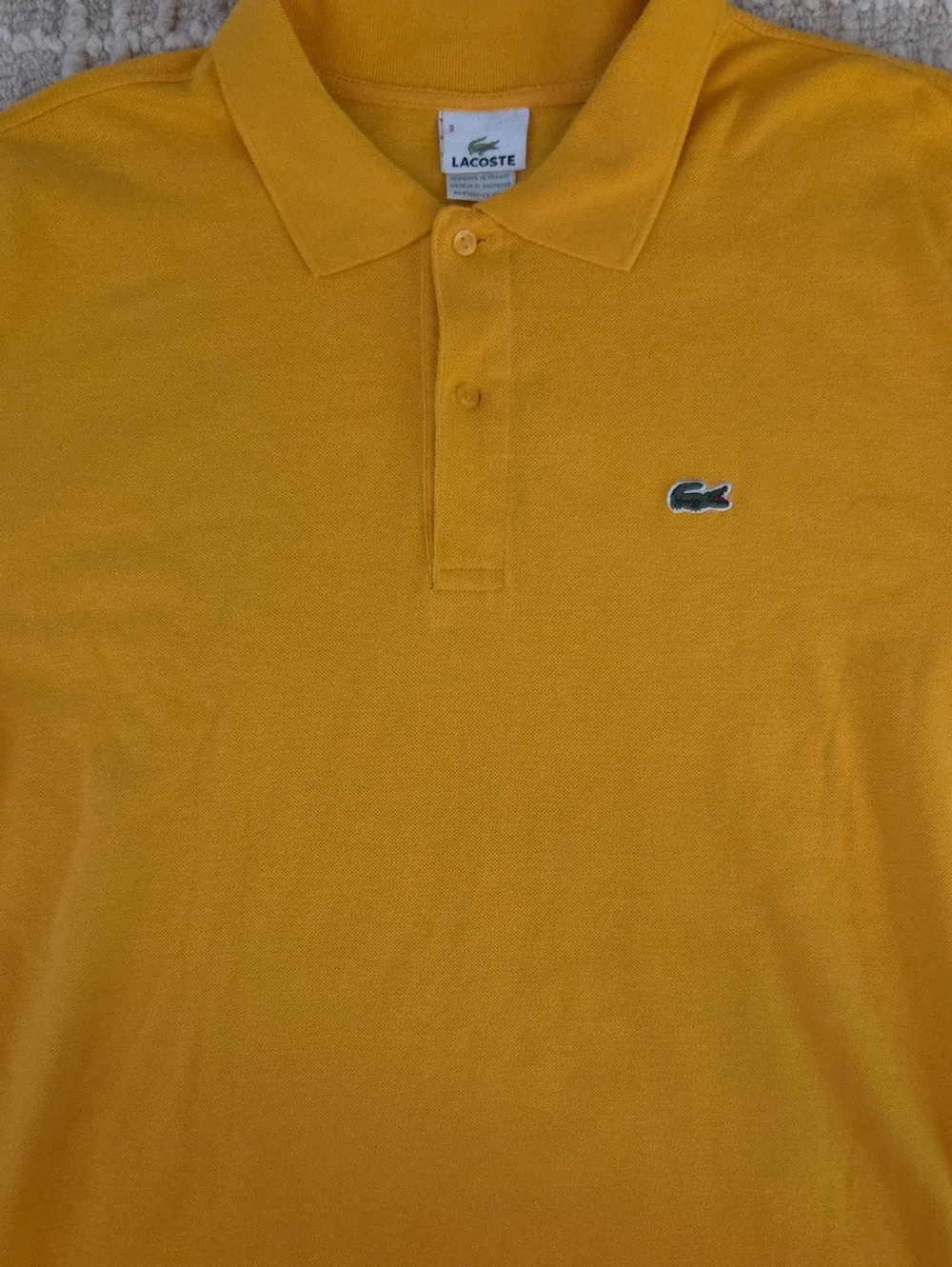 Lacoste Men's Classic Fit L.12.12 Petit Piqué Polo Shirt Golden Yellow Size 8 3X